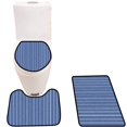 thumbnail image 1 of PUDMAD Subtle washe Blue Denim Fabri herrbone Texture backgroun in 3 Piece Bathroom Rugs Set Bath Rug Contour Mat and Toilet Lid Cover, 1 of 2