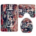 thumbnail image 1 of PUDMAD Summer Floral 3 Piece Bathroom Rugs Set Bath Rug Contour Mat and Toilet Lid Cover, 1 of 2