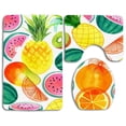 thumbnail image 1 of PUDMAD Summer Friuts 3 Piece Bathroom Rugs Set Bath Rug Contour Mat and Toilet Lid Cover, 1 of 2