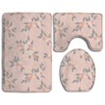 thumbnail image 1 of PUDMAD Summer Orange Blossom 3 Piece Bathroom Rugs Set Bath Rug Contour Mat and Toilet Lid Cover, 1 of 2