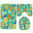 thumbnail image 1 of PUDMAD Summer Pineapples 3 Piece Bathroom Rugs Set Bath Rug Contour Mat and Toilet Lid Cover, 1 of 2
