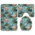thumbnail image 1 of PUDMAD Summer Pink Flamingo 3 Piece Bathroom Rugs Set Bath Rug Contour Mat and Toilet Lid Cover, 1 of 2