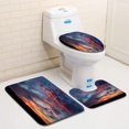 thumbnail image 1 of PUDMAD Summer Sunset 3 Piece Bathroom Rugs Set Bath Rug Contour Mat and Toilet Lid Cover, 1 of 2