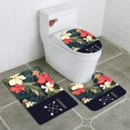 thumbnail image 1 of PUDMAD Summer Tropical Hawaiian Palm Tree Leaves and Exotic 3 Piece Bathroom Rugs Set Bath Rug Contour Mat and Toilet Lid Cover, 1 of 2