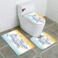 thumbnail image 1 of PUDMAD Summer Watercolor Drawing 3 Piece Bathroom Rugs Set Bath Rug Contour Mat and Toilet Lid Cover, 1 of 2