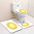 thumbnail image 1 of PUDMAD Sun 3 Piece Bathroom Rugs Set Bath Rug Contour Mat and Toilet Lid Cover, 1 of 2