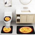 thumbnail image 1 of PUDMAD Sun 3 Piece Bathroom Rugs Set Bath Rug Contour Mat and Toilet Lid Cover, 1 of 2