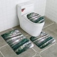 thumbnail image 1 of PUDMAD Sun Bursts Through Forest Trees 3 Piece Bathroom Rugs Set Bath Rug Contour Mat and Toilet Lid Cover, 1 of 2