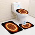 thumbnail image 1 of PUDMAD Sun Global Warming 3 Piece Bathroom Rugs Set Bath Rug Contour Mat and Toilet Lid Cover, 1 of 2