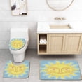thumbnail image 1 of PUDMAD Sun Mosaic 3 Piece Bathroom Rugs Set Bath Rug Contour Mat and Toilet Lid Cover, 1 of 2
