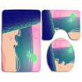thumbnail image 1 of PUDMAD Sun Sea Beach Mountain Summer 3 Piece Bathroom Rugs Set Bath Rug Contour Mat and Toilet Lid Cover, 1 of 2