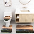 thumbnail image 1 of PUDMAD Sun Sets Below Foggy Mountains 3 Piece Bathroom Rugs Set Bath Rug Contour Mat and Toilet Lid Cover, 1 of 2