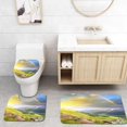 thumbnail image 1 of PUDMAD Sundown 3 Piece Bathroom Rugs Set Bath Rug Contour Mat and Toilet Lid Cover, 1 of 2