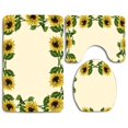 thumbnail image 1 of PUDMAD Sunflower Border 3 Piece Bathroom Rugs Set Bath Rug Contour Mat and Toilet Lid Cover, 1 of 2