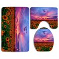 thumbnail image 1 of PUDMAD Sunflower Sunset 3 Piece Bathroom Rugs Set Bath Rug Contour Mat and Toilet Lid Cover, 1 of 2