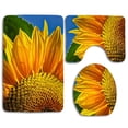 thumbnail image 1 of PUDMAD Sunflowers 3 Piece Bathroom Rugs Set Bath Rug Contour Mat and Toilet Lid Cover, 1 of 2