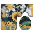 thumbnail image 1 of PUDMAD Sunflowers 3 Piece Bathroom Rugs Set Bath Rug Contour Mat and Toilet Lid Cover, 1 of 2