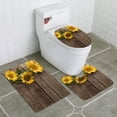 thumbnail image 1 of PUDMAD Sunflowers on Old Wooden Space for Text 3 Piece Bathroom Rugs Set Bath Rug Contour Mat and Toilet Lid Cover, 1 of 2