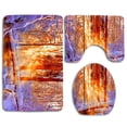 thumbnail image 1 of PUDMAD Sunlight Forest Snowy 3 Piece Bathroom Rugs Set Bath Rug Contour Mat and Toilet Lid Cover, 1 of 2