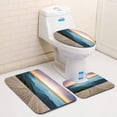 thumbnail image 1 of PUDMAD Sunrise 3 Piece Bathroom Rugs Set Bath Rug Contour Mat and Toilet Lid Cover, 1 of 2