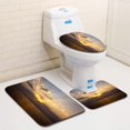 thumbnail image 1 of PUDMAD Sunrise 3 Piece Bathroom Rugs Set Bath Rug Contour Mat and Toilet Lid Cover, 1 of 2