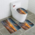 thumbnail image 1 of PUDMAD Sunrise Over Beach 3 Piece Bathroom Rugs Set Bath Rug Contour Mat and Toilet Lid Cover, 1 of 2