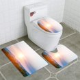 thumbnail image 1 of PUDMAD Sunrise Over Mountain Peak 3 Piece Bathroom Rugs Set Bath Rug Contour Mat and Toilet Lid Cover, 1 of 2