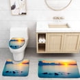 thumbnail image 1 of PUDMAD Sunrise Over Ocean 3 Piece Bathroom Rugs Set Bath Rug Contour Mat and Toilet Lid Cover, 1 of 2