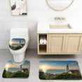 thumbnail image 1 of PUDMAD Sunrise at Portland Lighthouse in Cape Elizabeth Maine 3 Piece Bathroom Rugs Set Bath Rug Contour Mat and Toilet Lid Cover, 1 of 2