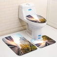 thumbnail image 1 of PUDMAD Sunrise by Lake 3 Piece Bathroom Rugs Set Bath Rug Contour Mat and Toilet Lid Cover, 1 of 2