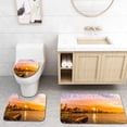 thumbnail image 1 of PUDMAD Sunrise in City 3 Piece Bathroom Rugs Set Bath Rug Contour Mat and Toilet Lid Cover, 1 of 2