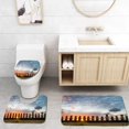 thumbnail image 1 of PUDMAD Sunrise on Easter Island 3 Piece Bathroom Rugs Set Bath Rug Contour Mat and Toilet Lid Cover, 1 of 2