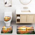 thumbnail image 1 of PUDMAD Sunrise on Kinderdijk 3 Piece Bathroom Rugs Set Bath Rug Contour Mat and Toilet Lid Cover, 1 of 2