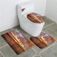 thumbnail image 1 of PUDMAD Sunrise on South Padre Island Texas USA 3 Piece Bathroom Rugs Set Bath Rug Contour Mat and Toilet Lid Cover, 1 of 2