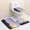 thumbnail image 1 of PUDMAD Sunrise on top Rocky Mountain View info Misty Valley 3 Piece Bathroom Rugs Set Bath Rug Contour Mat and Toilet Lid Cover, 1 of 2