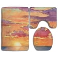 thumbnail image 1 of PUDMAD Sunset 3 Piece Bathroom Rugs Set Bath Rug Contour Mat and Toilet Lid Cover, 1 of 2