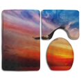 thumbnail image 1 of PUDMAD Sunset Bald Eagle Birds 3 Piece Bathroom Rugs Set Bath Rug Contour Mat and Toilet Lid Cover, 1 of 2
