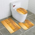 thumbnail image 1 of PUDMAD Sunset Offshore Wind Turbine in a Wind Farm Under Construction 3 Piece Bathroom Rugs Set Bath Rug Contour Mat and Toilet Lid Cover, 1 of 2