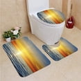 thumbnail image 1 of PUDMAD Sunset Over Dark sea 3 Piece Bathroom Rugs Set Bath Rug Contour Mat and Toilet Lid Cover, 1 of 2