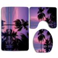 thumbnail image 1 of PUDMAD Sunset Palm Tree 3 Piece Bathroom Rugs Set Bath Rug Contour Mat and Toilet Lid Cover, 1 of 2