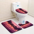thumbnail image 1 of PUDMAD Sunset Silhouette Palm Trees Pastel Style 3 Piece Bathroom Rugs Set Bath Rug Contour Mat and Toilet Lid Cover, 1 of 2