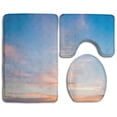 thumbnail image 1 of PUDMAD Sunset Sky 3 Piece Bathroom Rugs Set Bath Rug Contour Mat and Toilet Lid Cover, 1 of 2