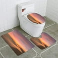 thumbnail image 1 of PUDMAD Sunset Sky on Beach 3 Piece Bathroom Rugs Set Bath Rug Contour Mat and Toilet Lid Cover, 1 of 2