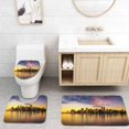 thumbnail image 1 of PUDMAD Sunset Skyline Vancouver Downtown from Stanley Park 3 Piece Bathroom Rugs Set Bath Rug Contour Mat and Toilet Lid Cover, 1 of 2