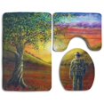 thumbnail image 1 of PUDMAD Sunset Time 3 Piece Bathroom Rugs Set Bath Rug Contour Mat and Toilet Lid Cover, 1 of 2