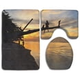 thumbnail image 1 of PUDMAD Sunset Tree 3 Piece Bathroom Rugs Set Bath Rug Contour Mat and Toilet Lid Cover, 1 of 2