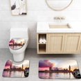 thumbnail image 1 of PUDMAD Sunset at Westminster Bridge 3 Piece Bathroom Rugs Set Bath Rug Contour Mat and Toilet Lid Cover, 1 of 2
