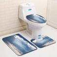 thumbnail image 1 of PUDMAD Sunset crepuscular Rays Pouring Though Scatte Clouds 3 Piece Bathroom Rugs Set Bath Rug Contour Mat and Toilet Lid Cover, 1 of 2