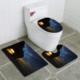 thumbnail image 1 of PUDMAD Sunset in SUNAYAMA Beach 3 Piece Bathroom Rugs Set Bath Rug Contour Mat and Toilet Lid Cover, 1 of 2