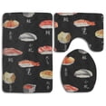 thumbnail image 1 of PUDMAD Sushi 3 Piece Bathroom Rugs Set Bath Rug Contour Mat and Toilet Lid Cover, 1 of 2